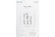 雅居乐柏悦雅郡88m²两室两厅一卫户型图