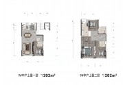 东景庭院208m²中户上叠户型图