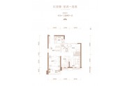 碧桂园玖玺102㎡三室两厅一卫户型图